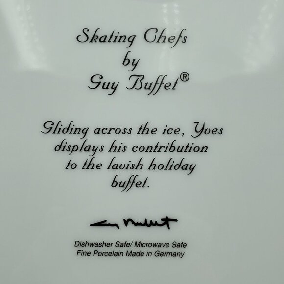 Williams Sonoma Skating Chefs by Guy Buffet Dinner Plate Yves Serving Plate - Picture 4 of 4